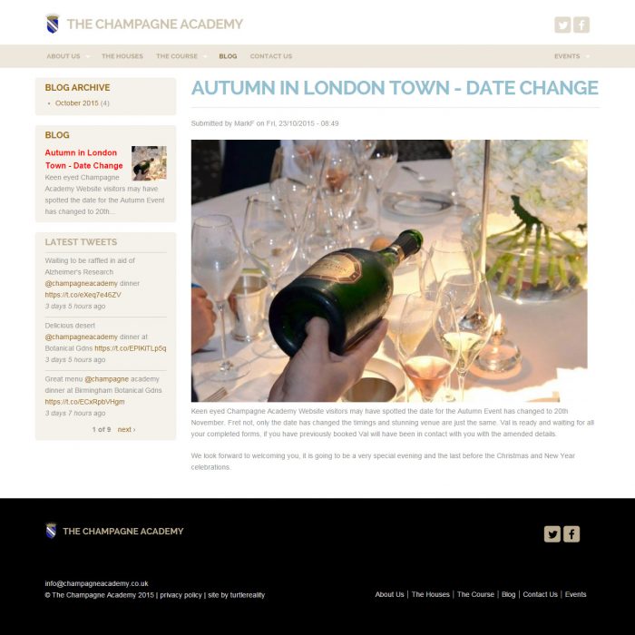 New Design for The Champagne Academy Blog