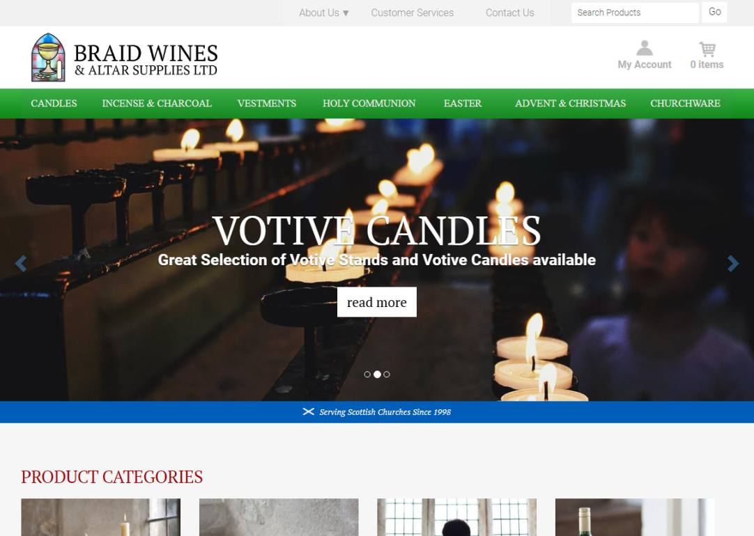 Simple ecommerce site with a large product range