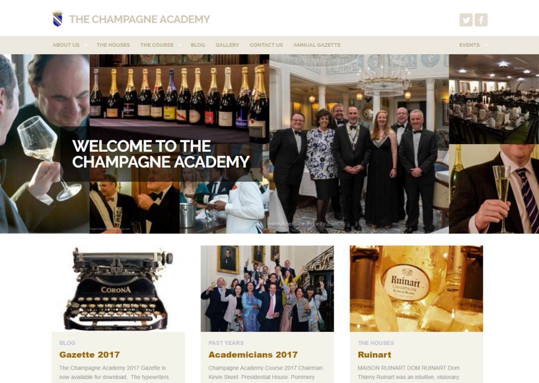 CMS Website Design for Academy of Grande Marque Champagne Houses 