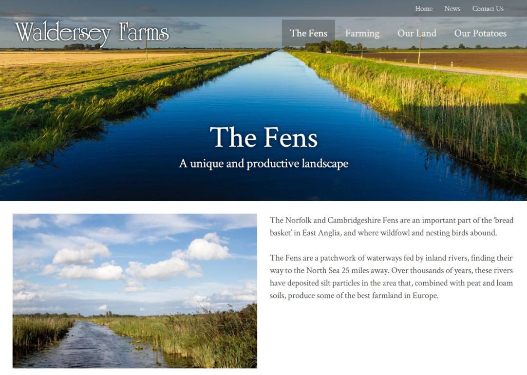 Responsive website for large farming company