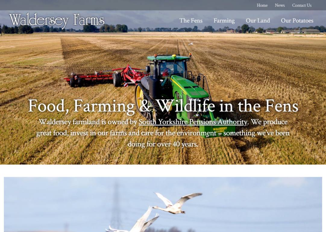 Responsive website for large farming company