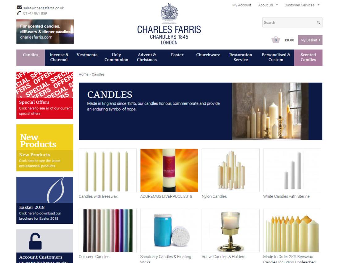 Drupal commerce Website | Wiltshire based Charles Farris