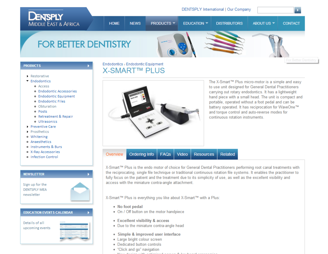 Product site for Surrey based Worldwide dental supplier