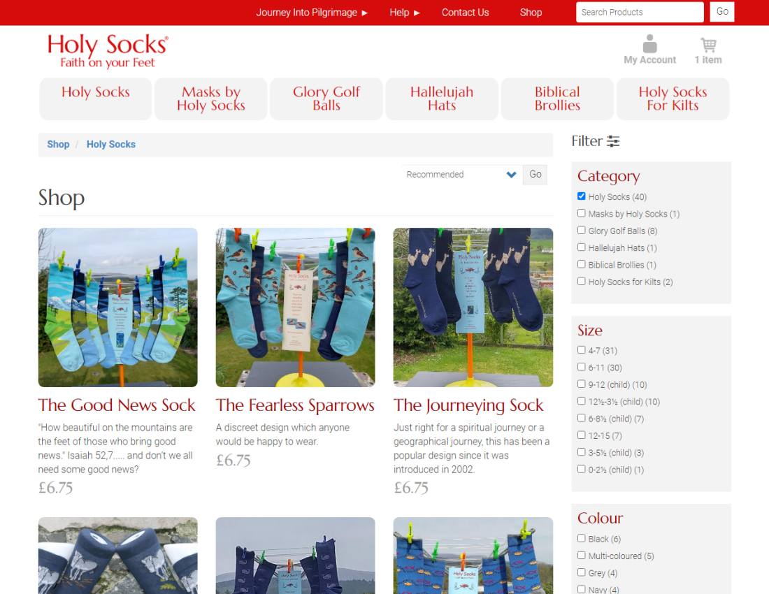 Ecommerce site for novelty sock company